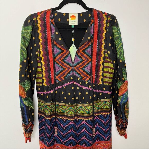 Farm Rio Forest Tapestry Midi Dress S - Picture 3 of 9